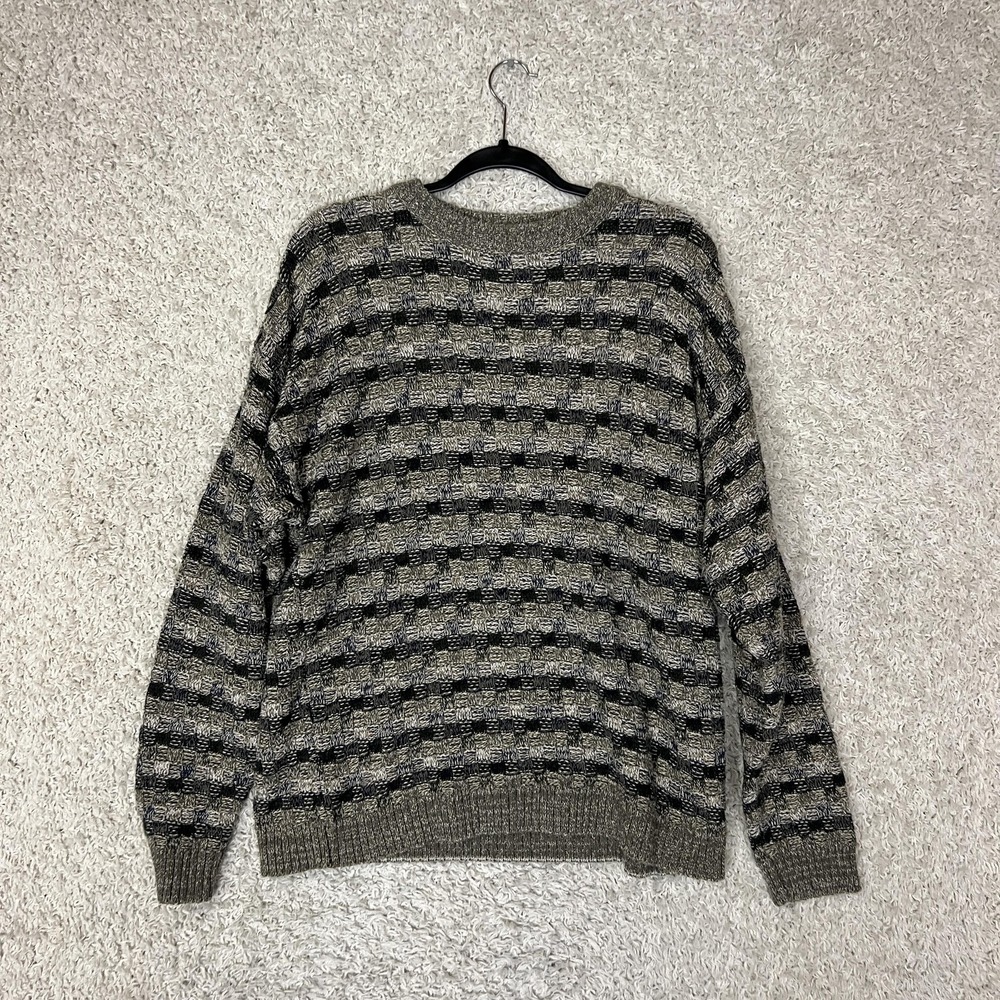 Vintage Consensus Sweater Mens Large Knit‎ Pullover Made USA 90s Retro Casual
